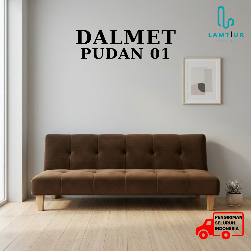 Sofa Bed Lipat - Sofa Minimalis - Sofa TV  - Type Pudan Yelvo Coklat Tua
