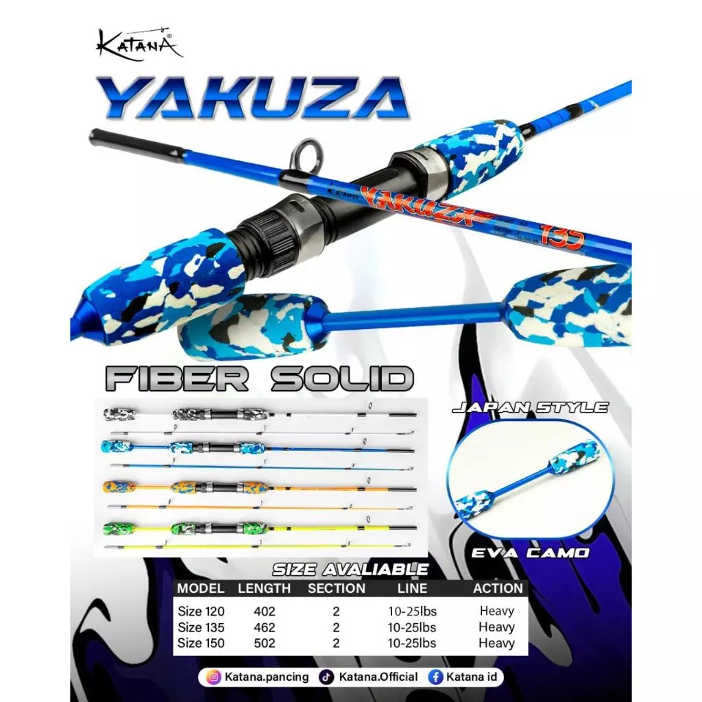 JORAN KATANA YAKUZA | 120-150 | SPINNING | FIBER SOLID | MURAH | HEAVY ACTION | 10-25 lbs