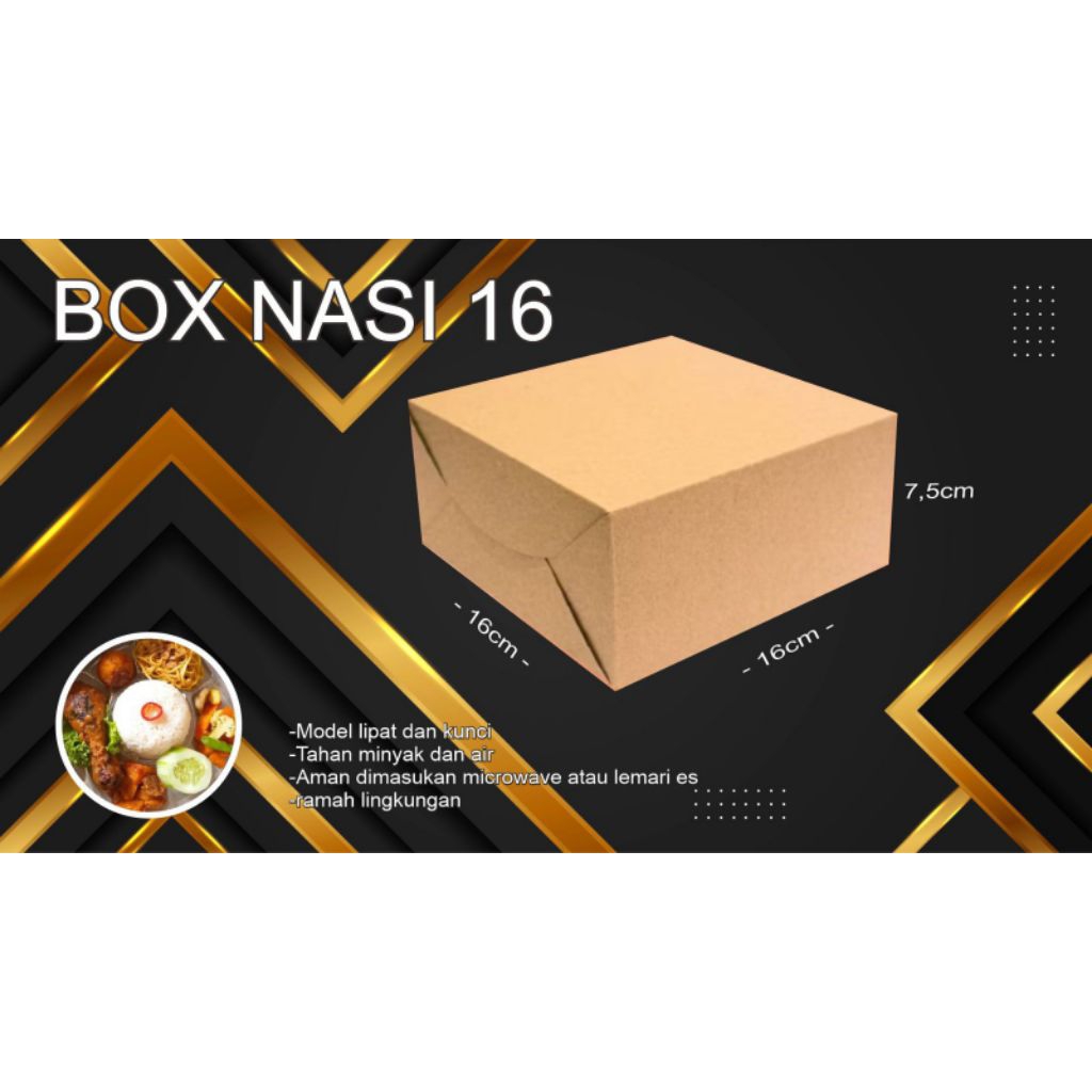 DUS NASI/BOX CATERING/KOTAK NASI 16X16X7, 5