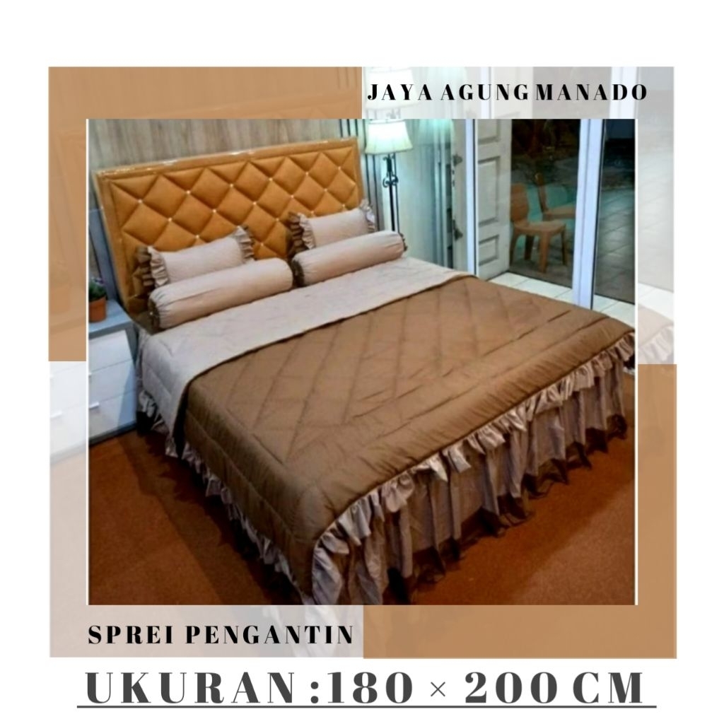 PROMO SPREI PENGANTIN/SPREI DEKORASI/SPREI SATIN RUMBAI UKURAN 180×200