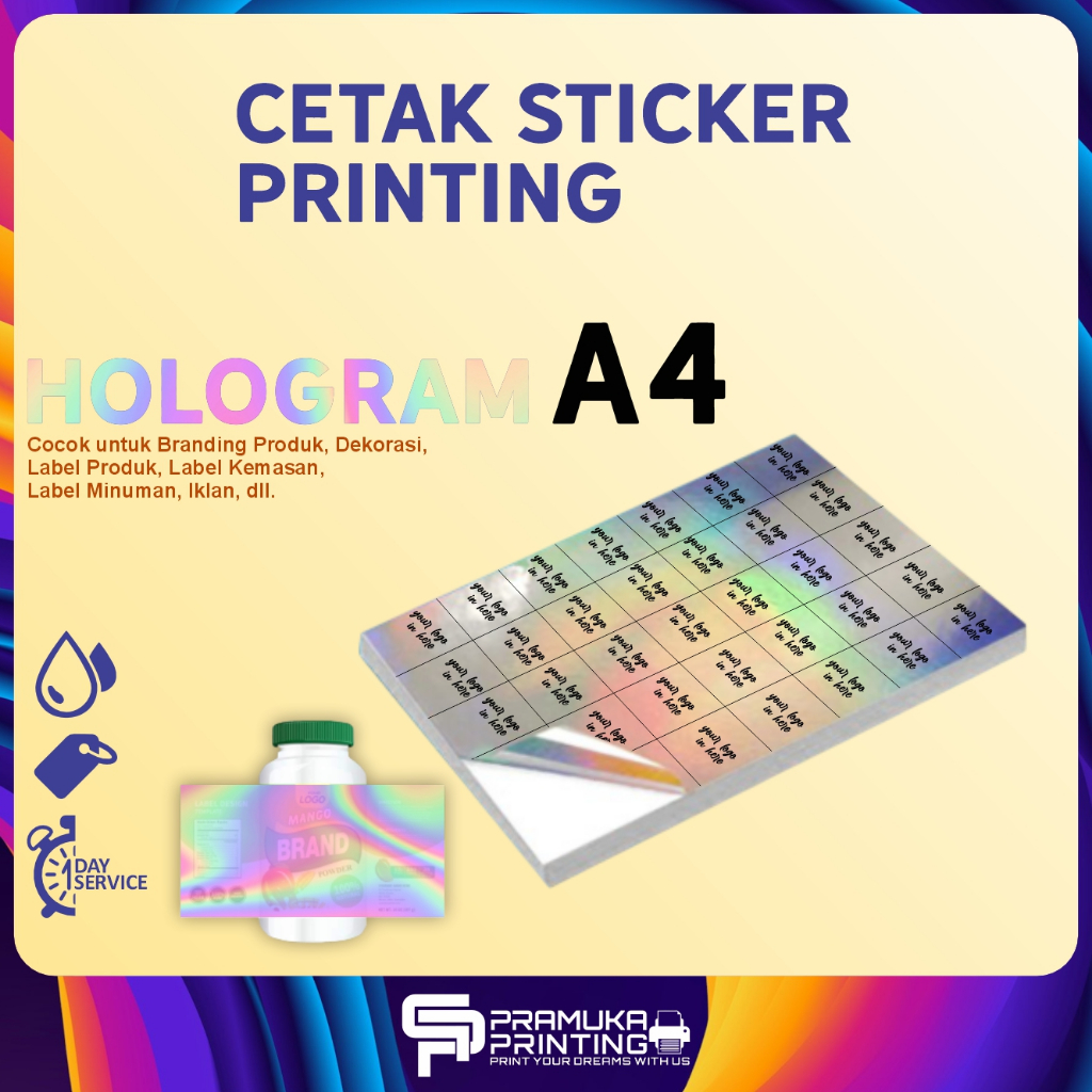 CETAK STIKER HOLOGRAM A4 STIKER LABEL STICKER LABEL PRODUK HOLOGRAM