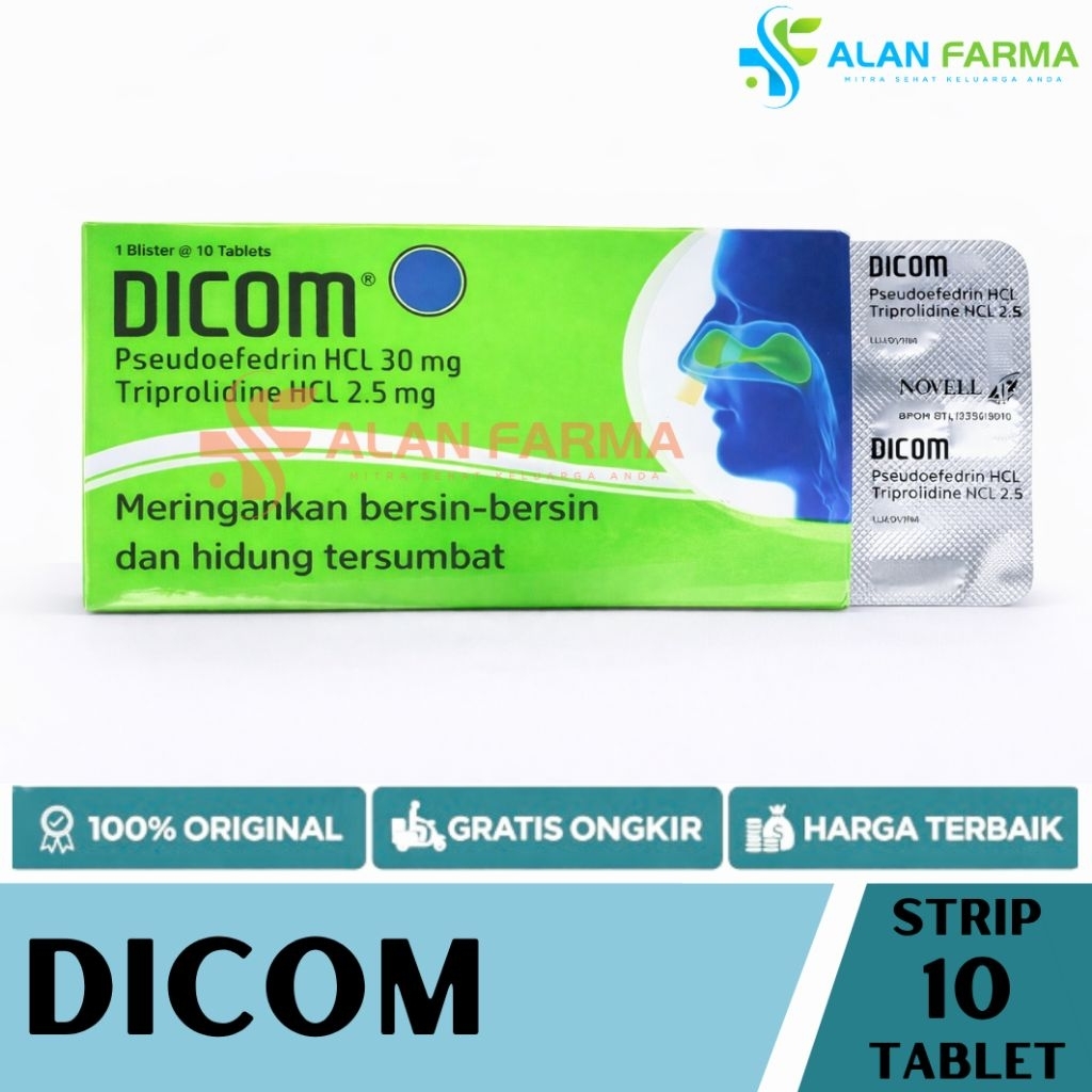 Dicom Tablet Strip isi 10 Tablet | Dicom Redakan Flu Pilek