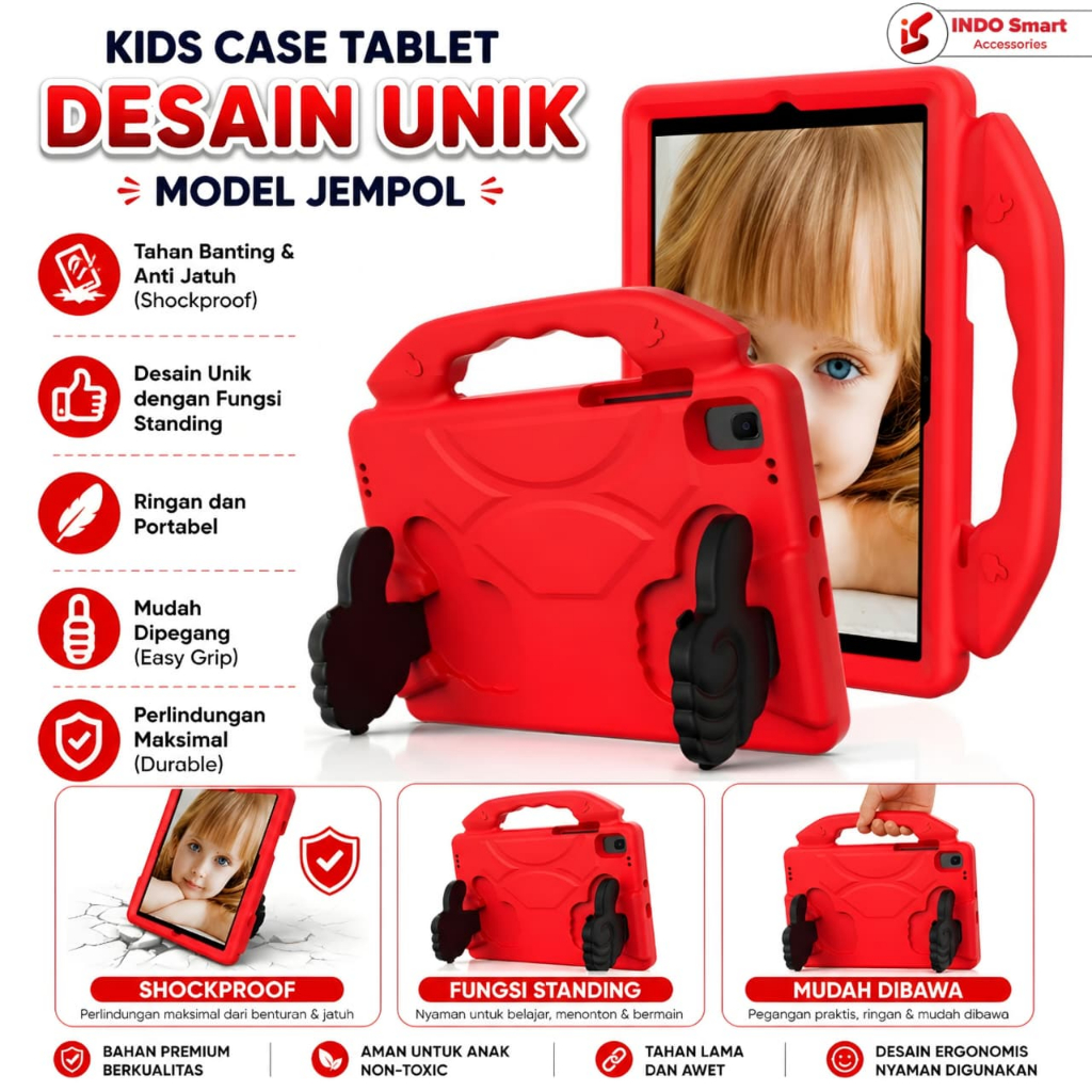 Case Ipad Gen 11 | Ipad 11 | Ipad A16 | Case Thumb Standing Casing Jempol Untuk Anak