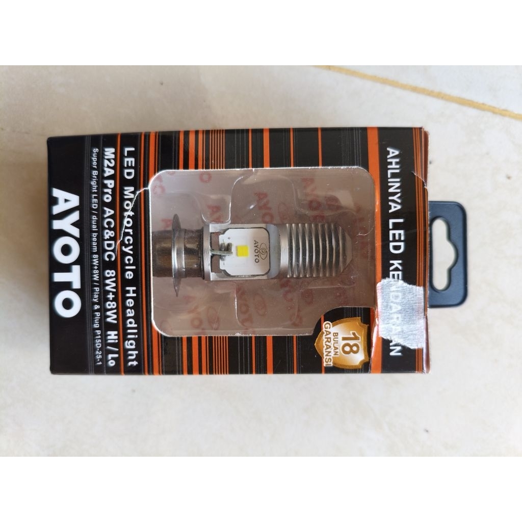Lampu motor depan LED AYOTO M2A Pro DC motor matic bebek AC