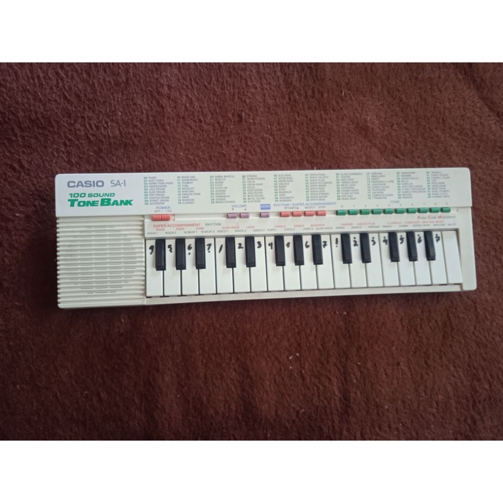 mainan edukasi mini piano keyboard casio sa 1 casio tone bank bekas