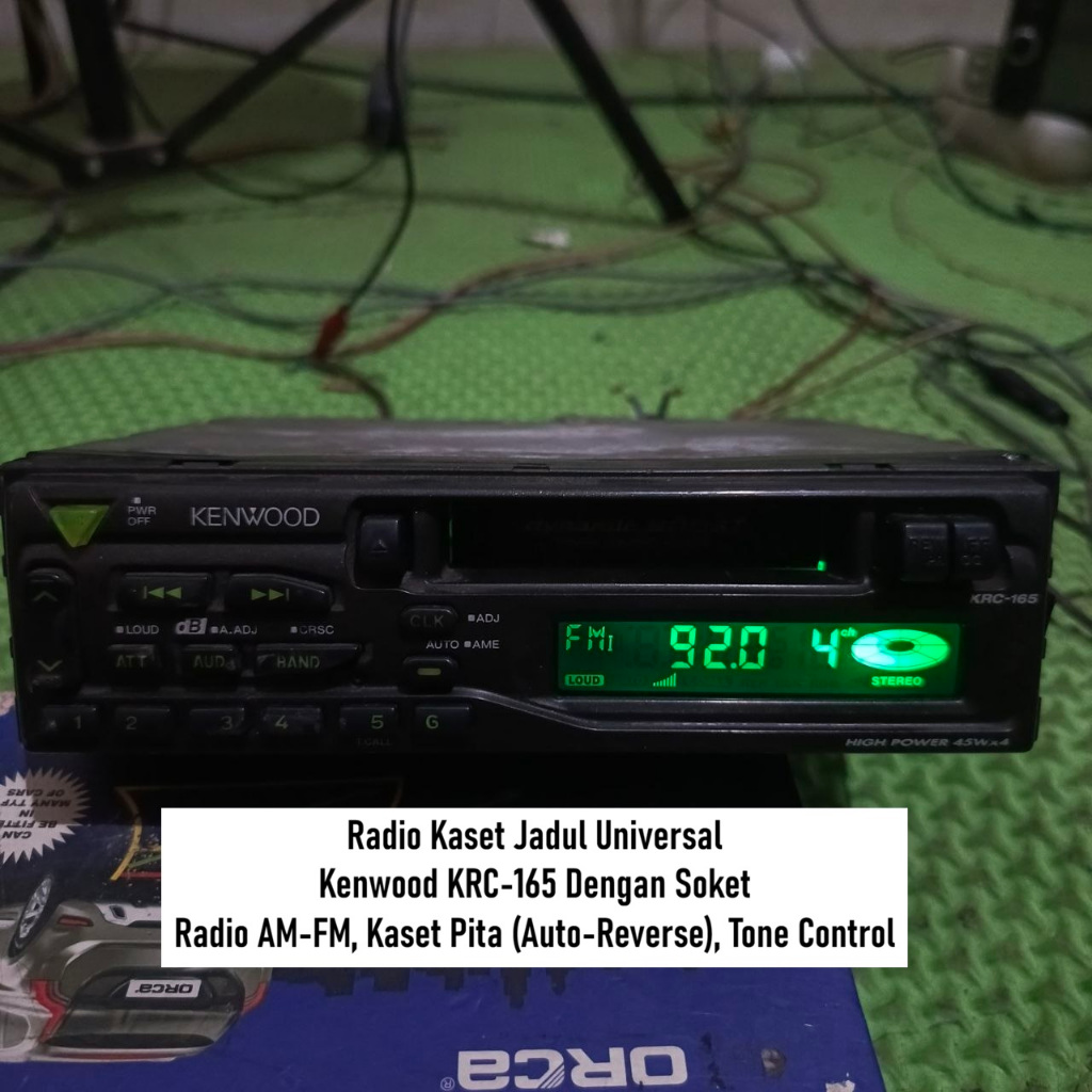 Tape Mobil Jadul Radio Kaset Kenwood KRC-165 Dengan Soket | Kondisi Bekas Normal