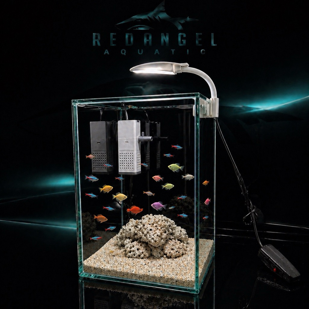 (instan) paket full set aquarium alas 8mm sisi2 5mm air tawar/laut 20x20x30 tinggal isi air dan ikan