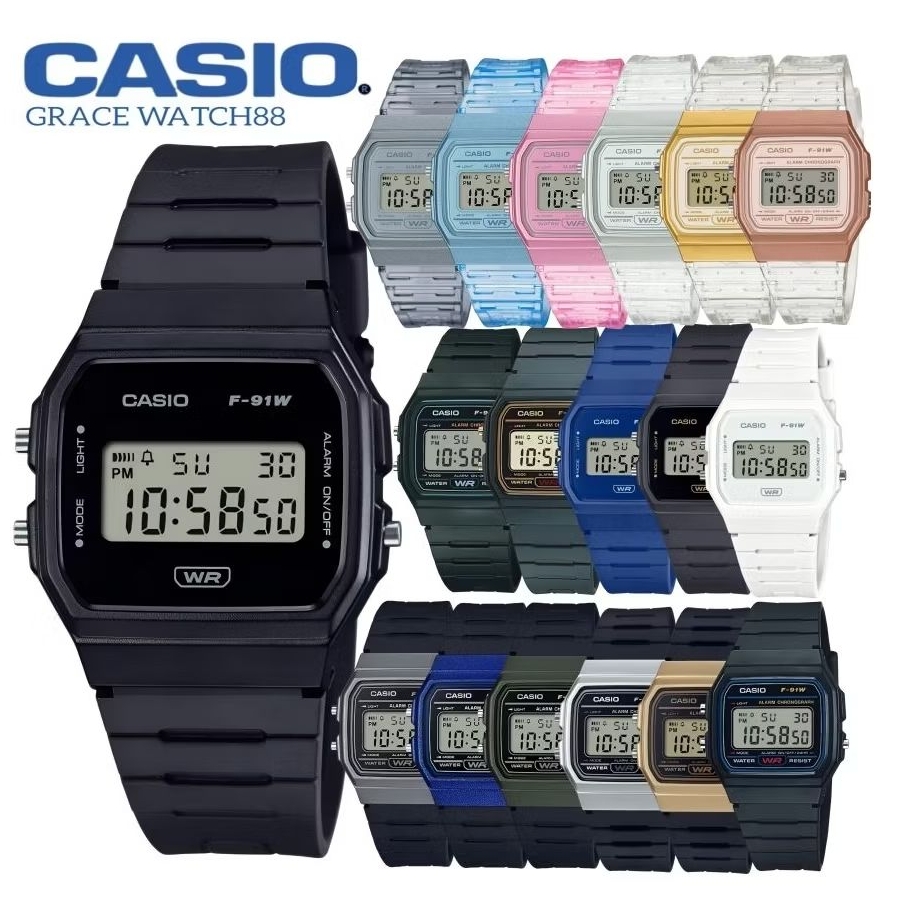 Promo jam tangan casio Digital Seri F-91w casio vintage original jam tangan casio karet f-91w
