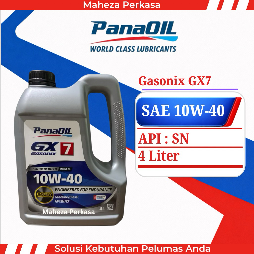 Oli Mesin Mobil Sintetis 10W-40 Bensin Diesel Oli 10W40 Panaoil Gasonix GX7 Ester