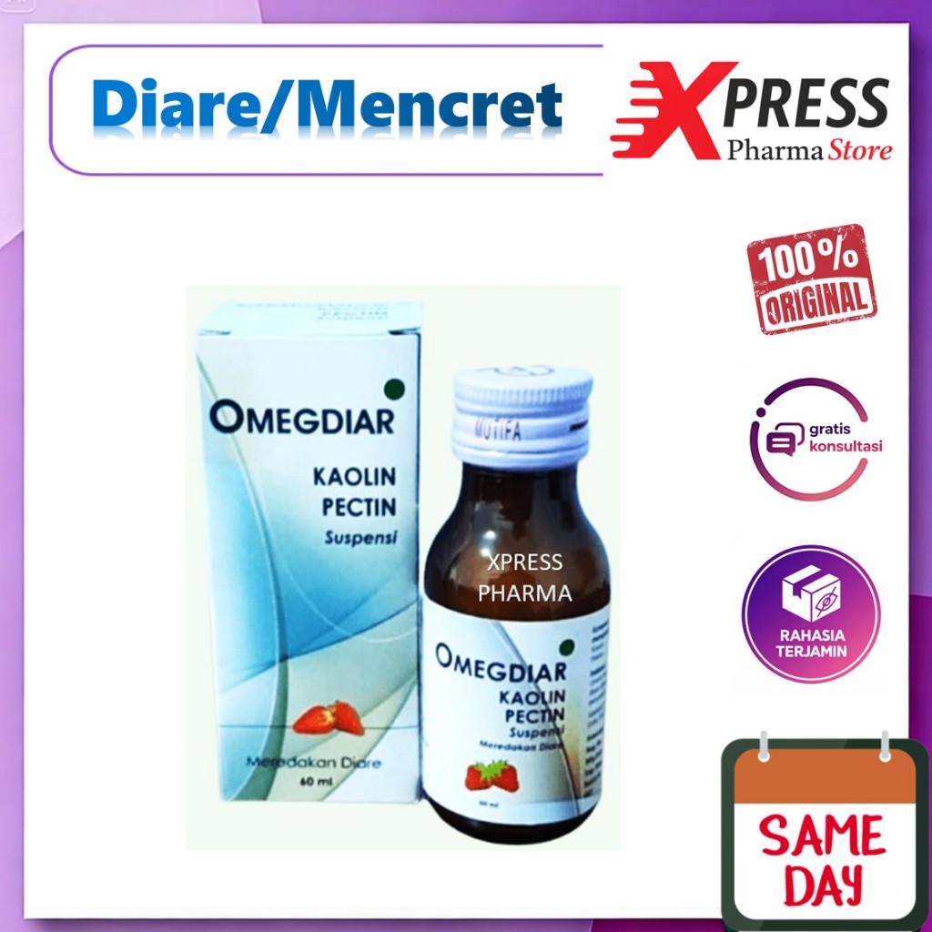 XPRESS ! Omegdiar Suspensi 60 ml Sirup Syrup Obat Diare Mencret Kaolin Pectin Pektin Omekdiar Omedia