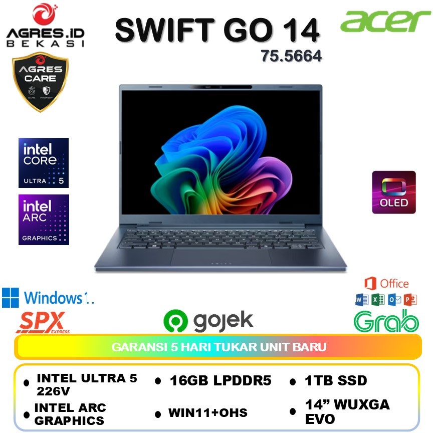 ACER Swift GO OLED Intel Ultra 5 226V (16/1TB) 14 WUXGA EVO / Win11+Ohs
