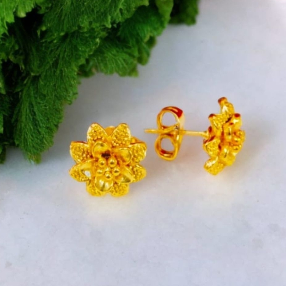 Anting Titanium model Bunga mawar Anti Luntur tahan lama Tampilan Mewah