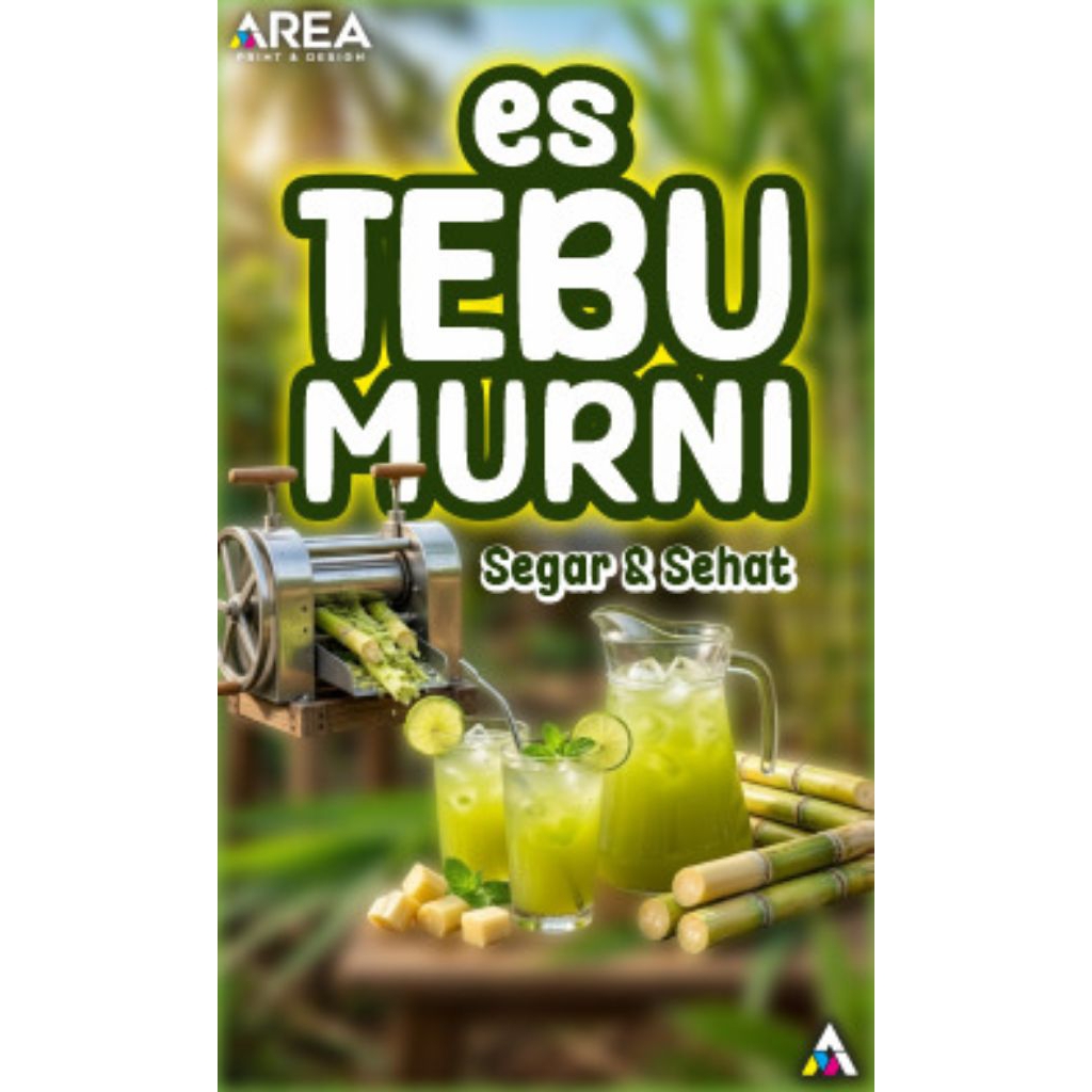 mmt banner es tebu murni | 60x100 cm flexi 280 gsm | stand banner | standing banner | front banner |
