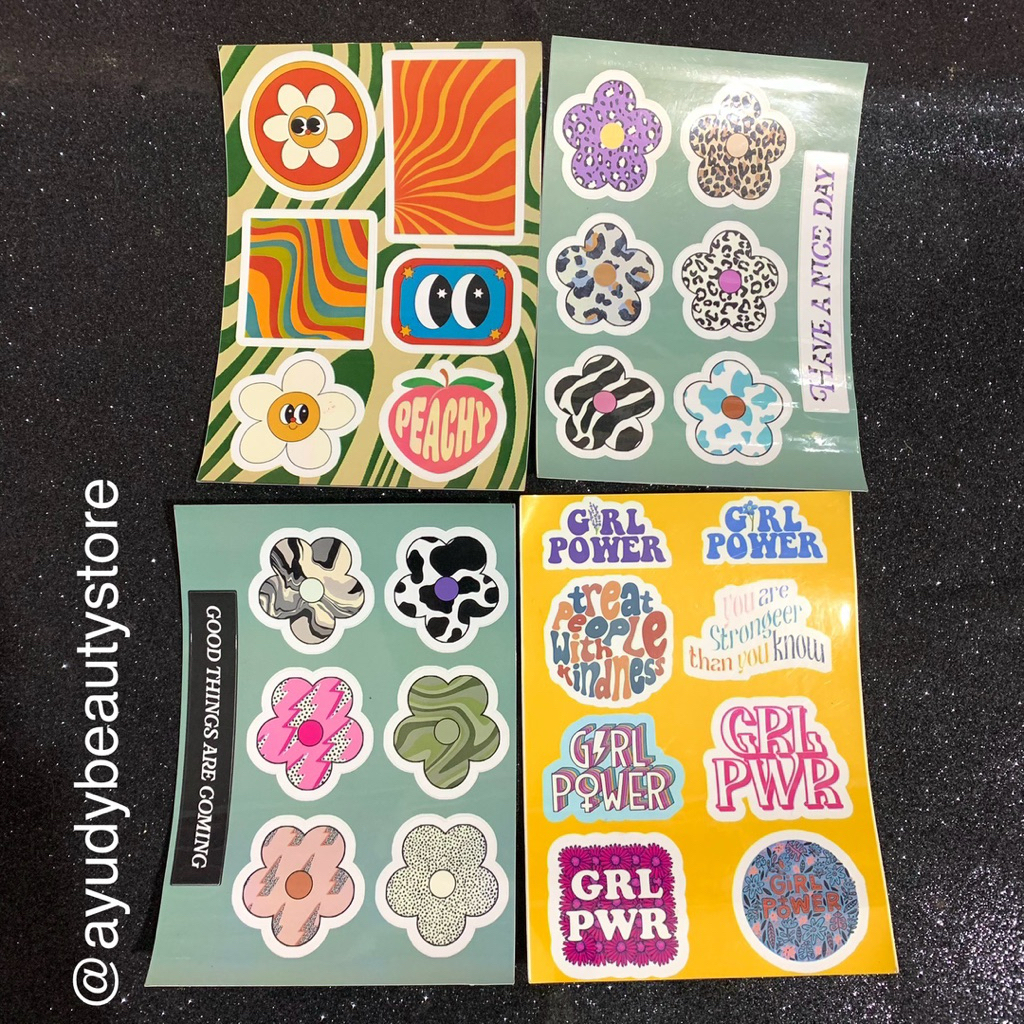 AYUDY Waterproof Sticker Cutting Motif Aesthetic Stiker Tahan Air Lucu
