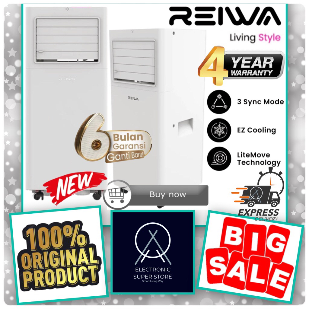 REIWA AC PORTABLE CP-0901RB 0901RB CP0901RB 1PK SUPER COOLING LOW WATT AC REIWA PORTABLE 1 PK
