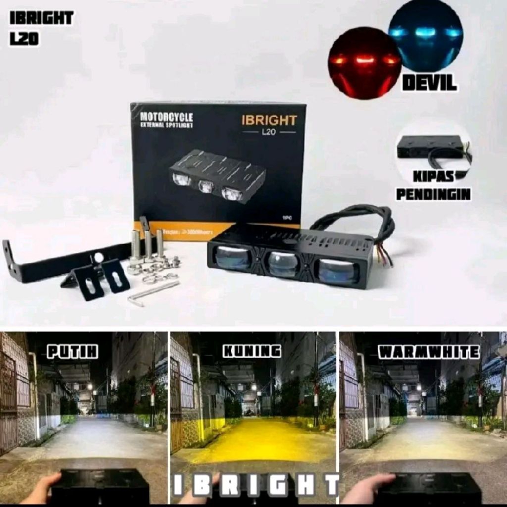 Lampu Laser D2 Laser IBRIGHT L20 Cahaya Biled  Premium Putih Kuning