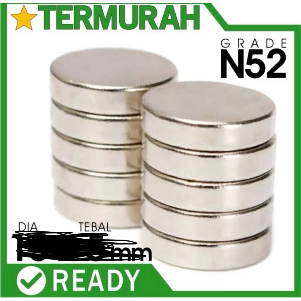 Magnet Neodymium N52 Bulat Diameter 12mm