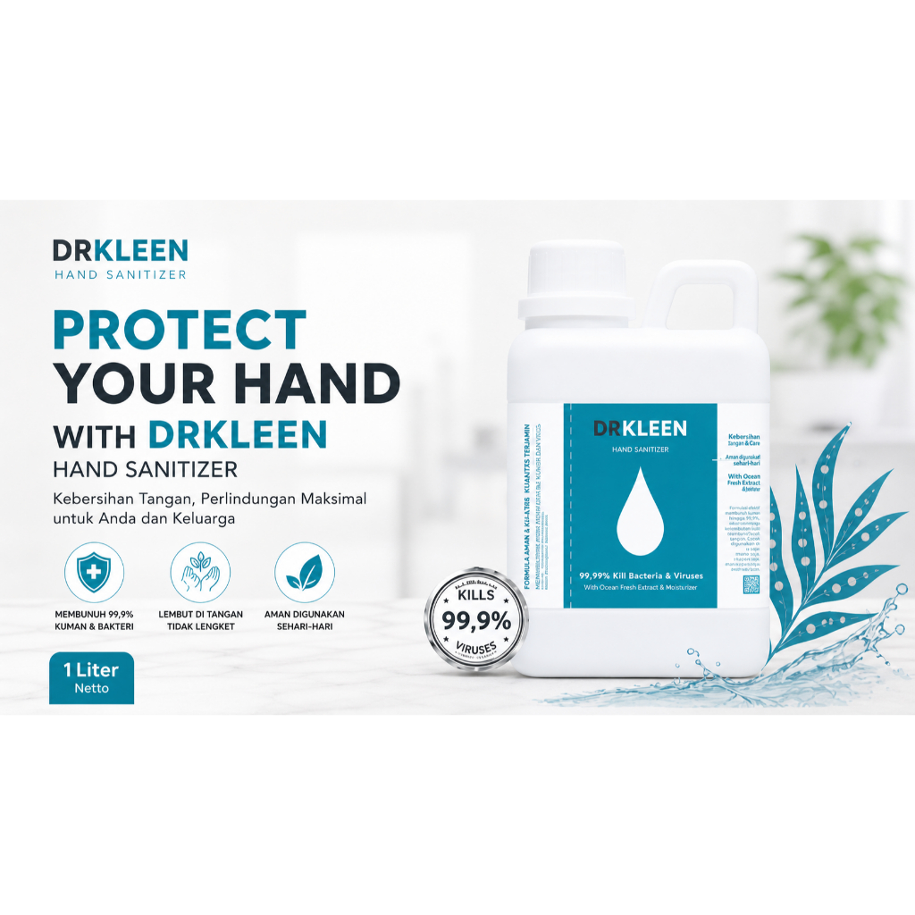 DRKLEEN Hand Sanitizer Liquid Cair 1 Liter Refill Spray