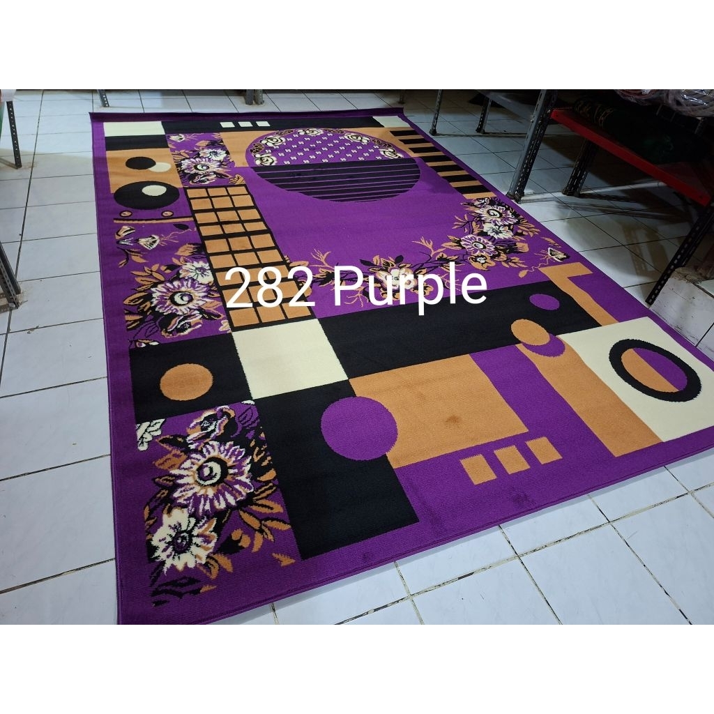 Karpet Permadani Besar Jumbo Ungu Purple Violet Momento Moderno 210x310 cm