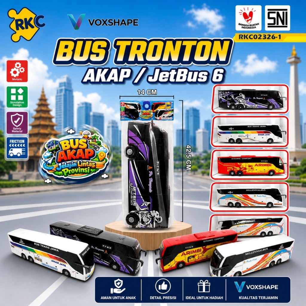 RKC Miniatur Bus UHD Tronton 6 Roda Livery Miniatur Bus Tronton