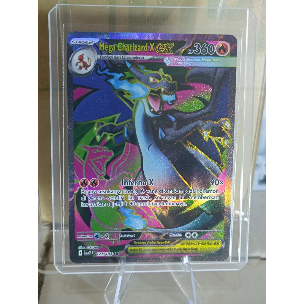 mega charizard x ex sr kartu pokemon tcg indo ma2 121/103