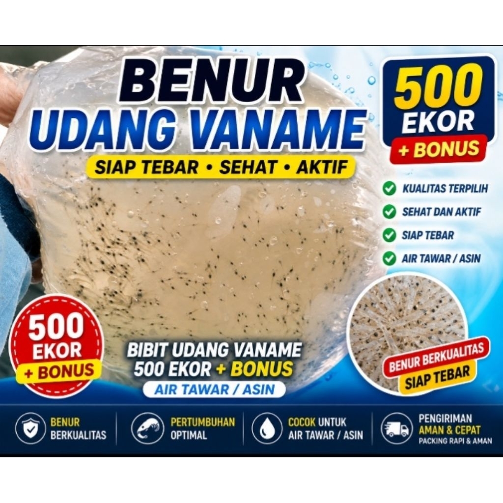 KHUSUS JAWA - BENIH UDANG VANAME + BONUS | SIAP TEBAR | WAJIB CHAT | BIBIT UDANG AIR TAWAR & ASIN