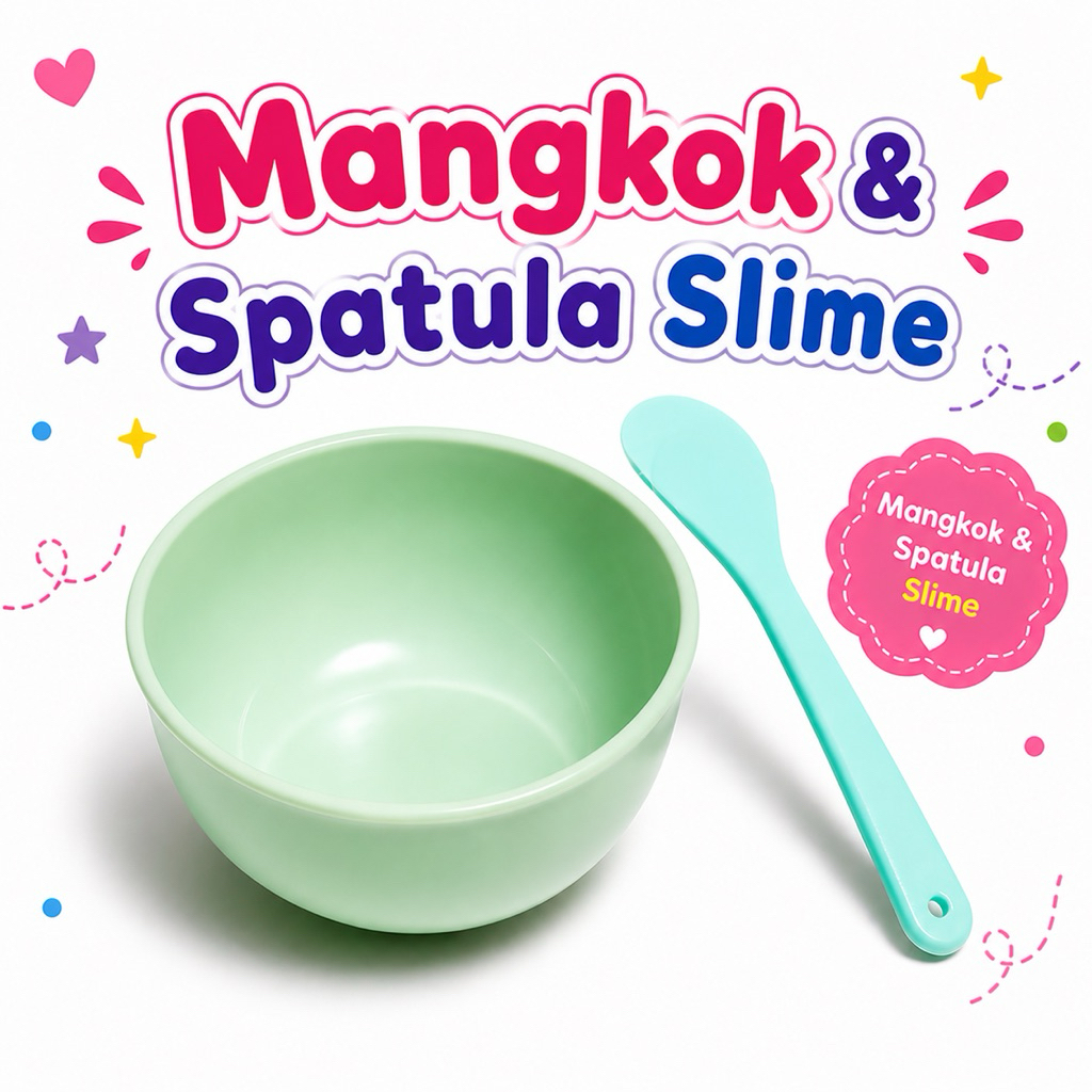 Wadah Mangkok & Spatula Slime Alat Slime candysslimex