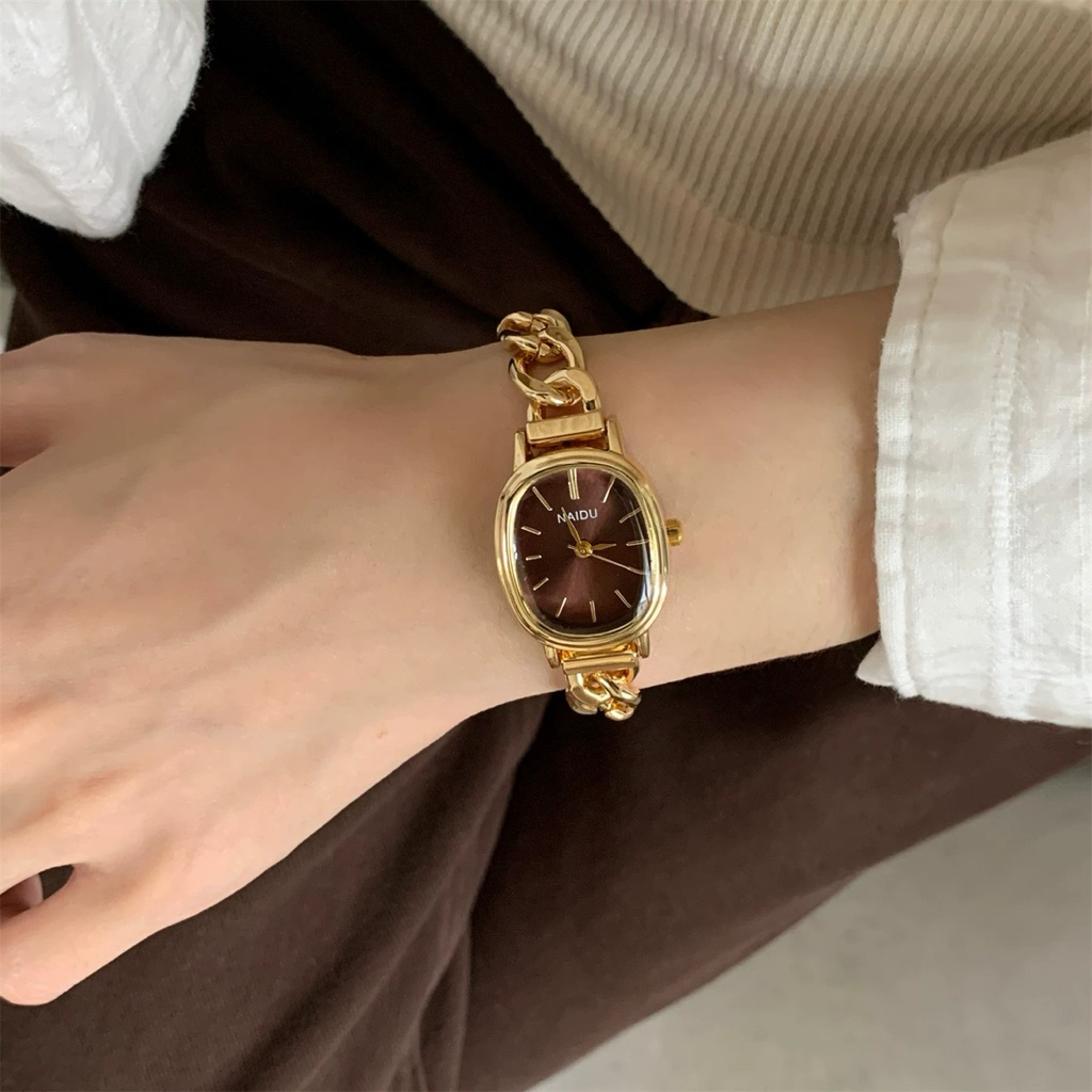Jam Tangan Perempuan Naidu Rantai Model Classy Jam Wanita Korea
