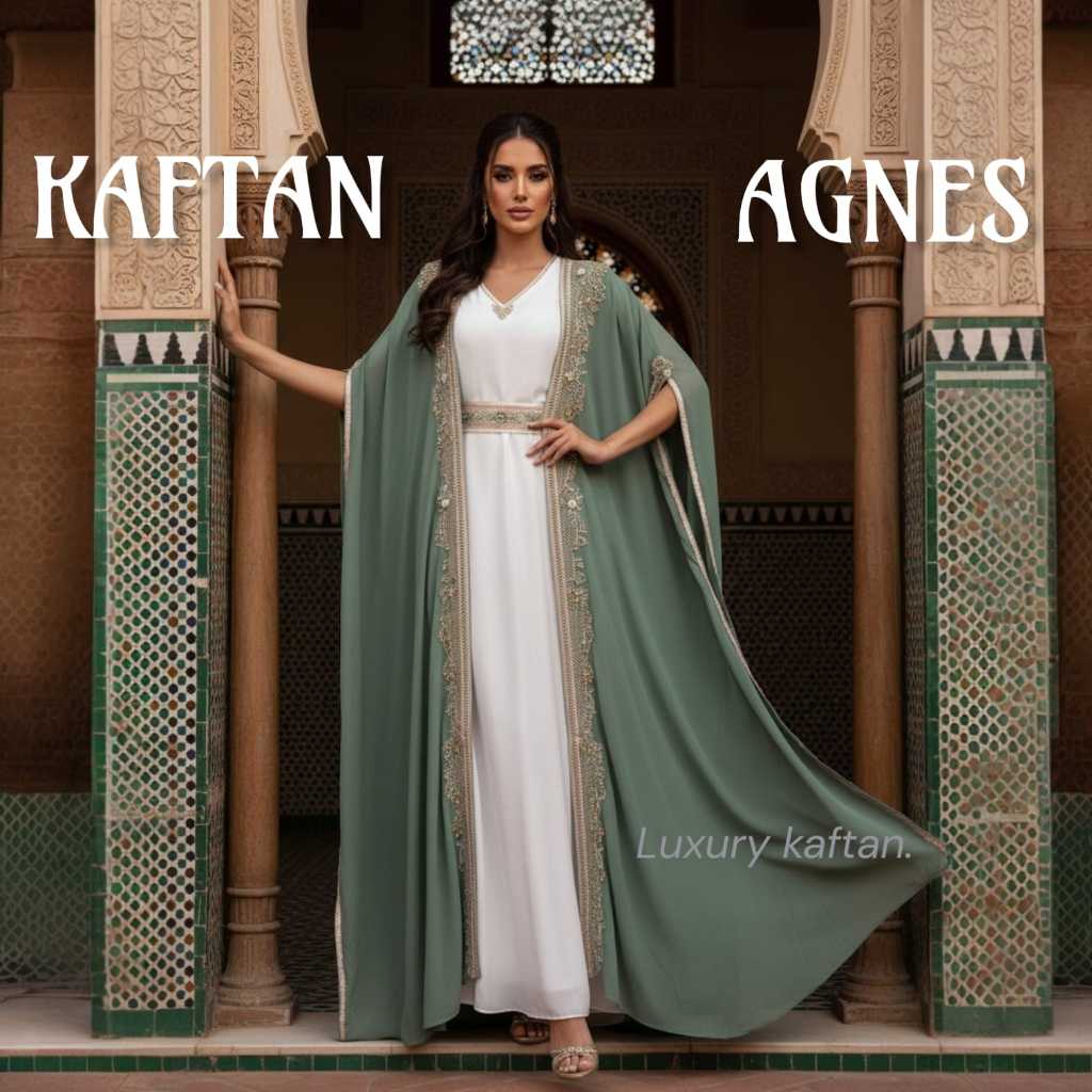 KAFTAN AGNES OUTER MEWAH GAUN PESTA DAN HARI RAYA ELEGAN