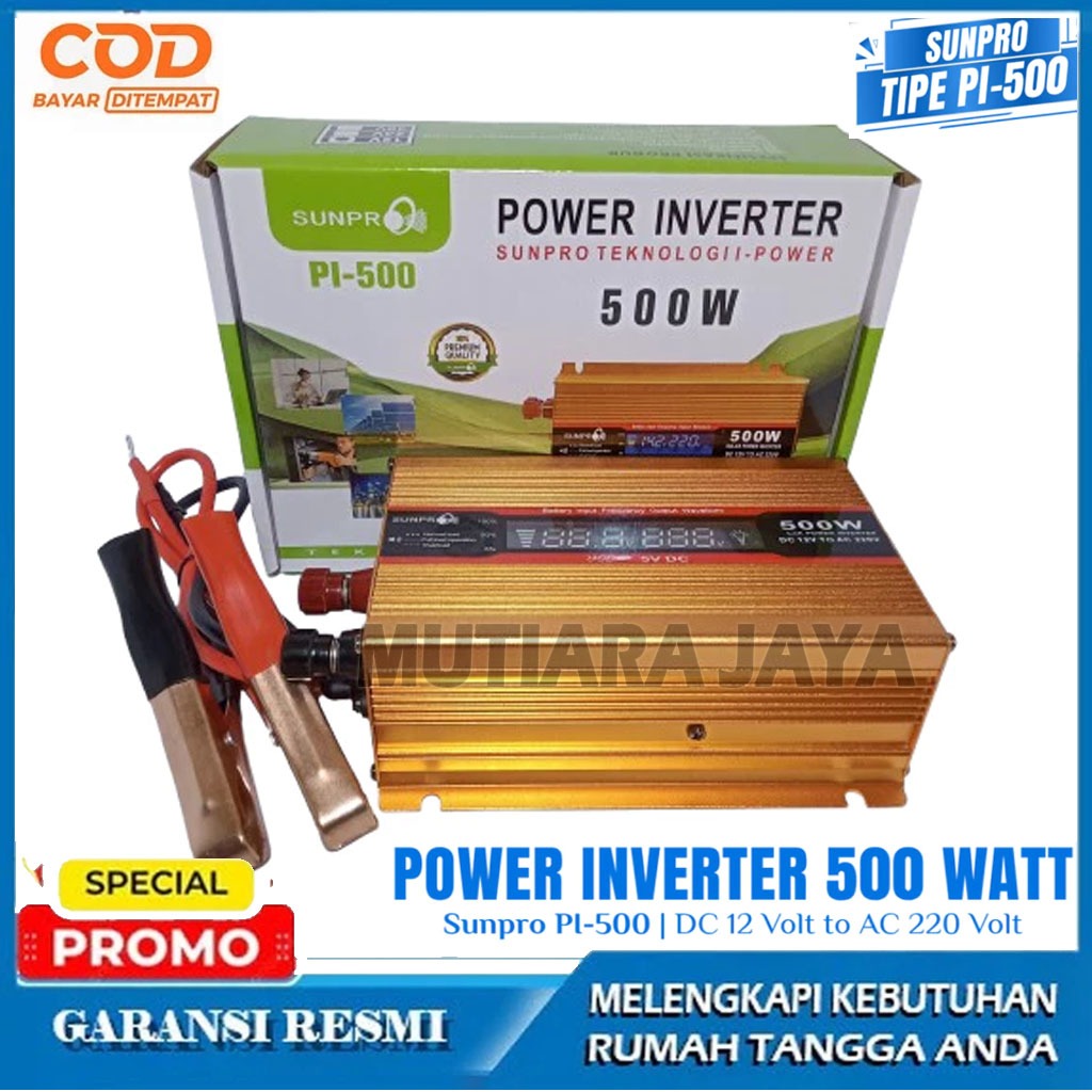 Power Inverter 500W Sunpro PI-500 Inverter 500 Watt digital NEW