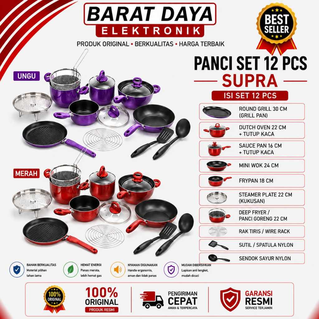 Panci Supra Rosemary Cookware Set Panci 12 Pcs
