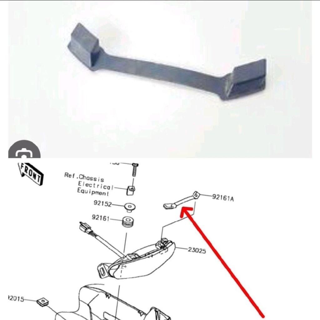 karet damper lampu stop er6 er6n er6f ninja 650 original