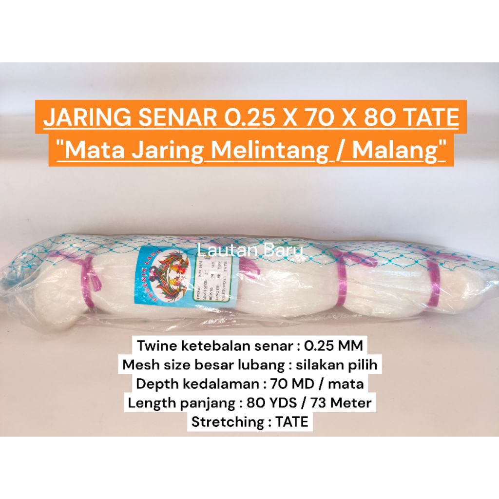 JARING SENAR 0.25 - 70x80 TATE JARING IKAN