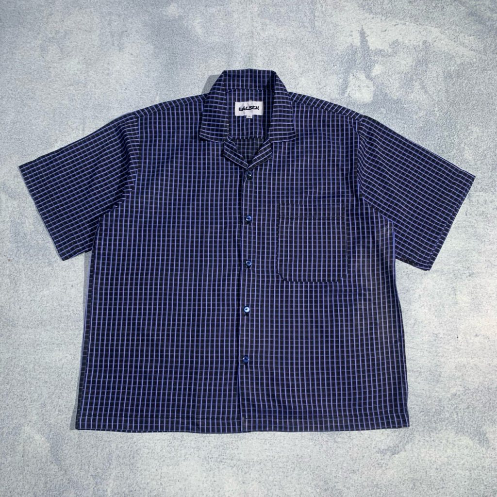 Ealsen - KEMEJA BOXY CROP SKENA BLUE