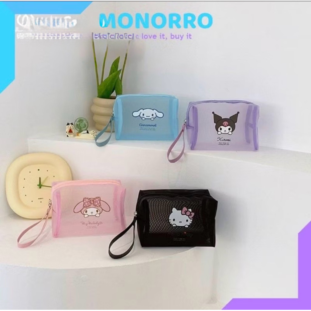 Pouch Sanrio Tas Kosmetik Sanrio Pouch Makeul Sanrio Pouch Jaring Sanrio Ori