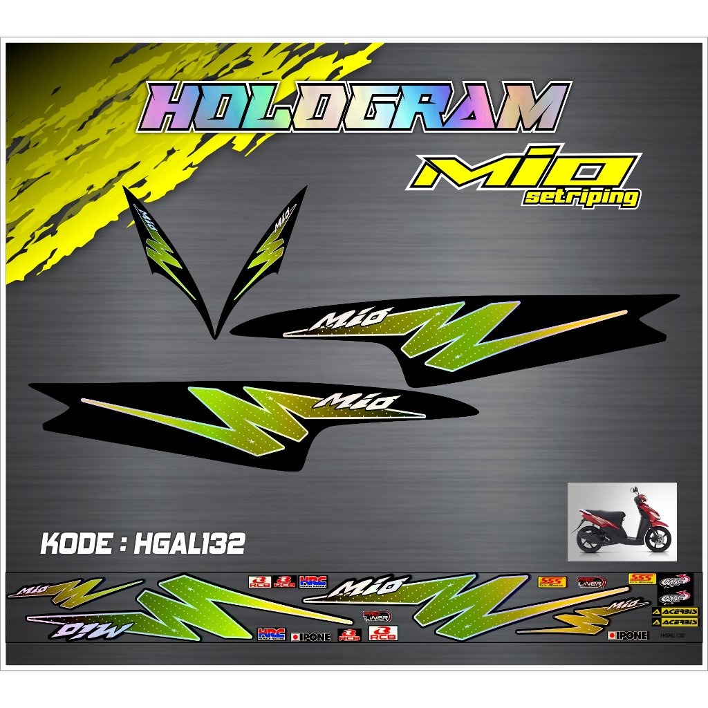 LEVIQUEN STRIPING STIKER HOLOGRAM MOTOR MIO SPORTY (HGAL132)