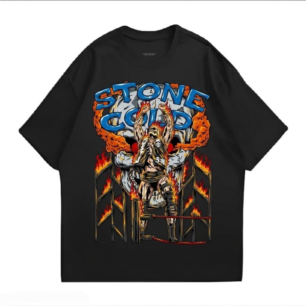 GG's - Tshirt Stone Cold Steve Austin | Black t-shirt pria wanita Vintage retro