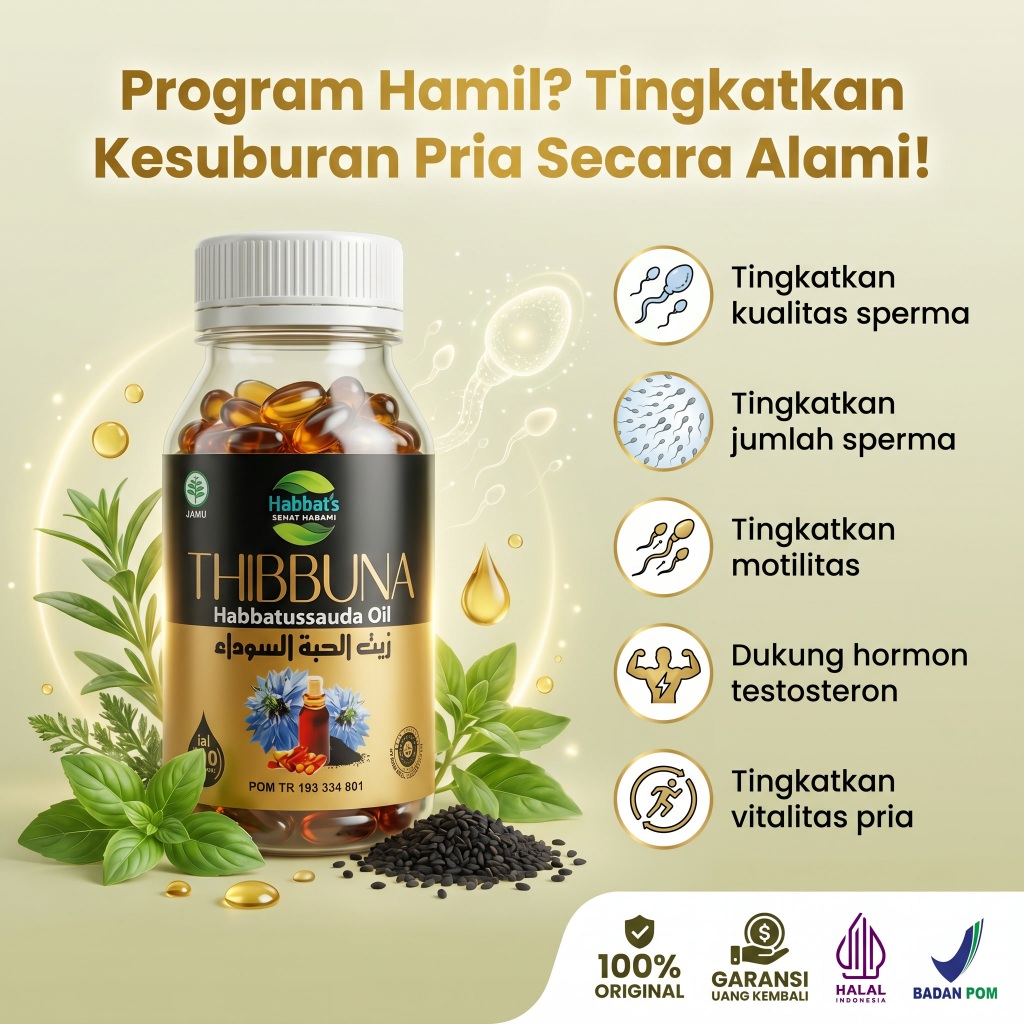 THIBBUNA Habbatussauda Promil  Penyubur Suami Istri Oil Kapsul