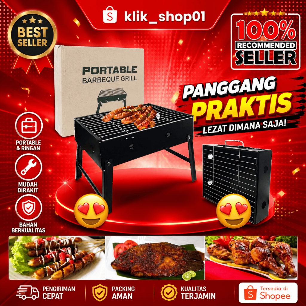 PANGGANGAN PORTABLE ALAT PANGGANG LIPAT ALAT PANGGANGAN BBQ ALAT PANGGANG GRILL PORTABLE
