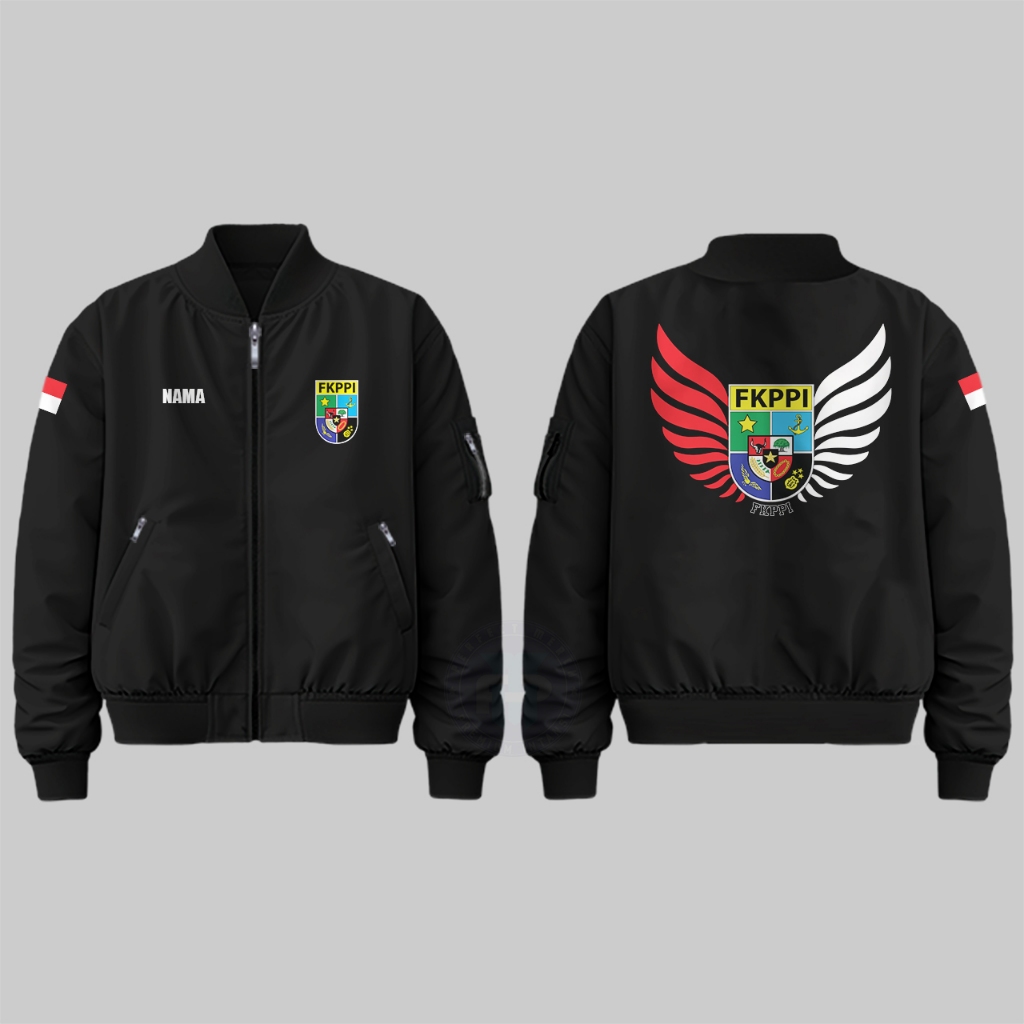 Jaket Bomber Fkppi - Rompi Vest Zippers Pria FKPPI Hitam Premium Taslan