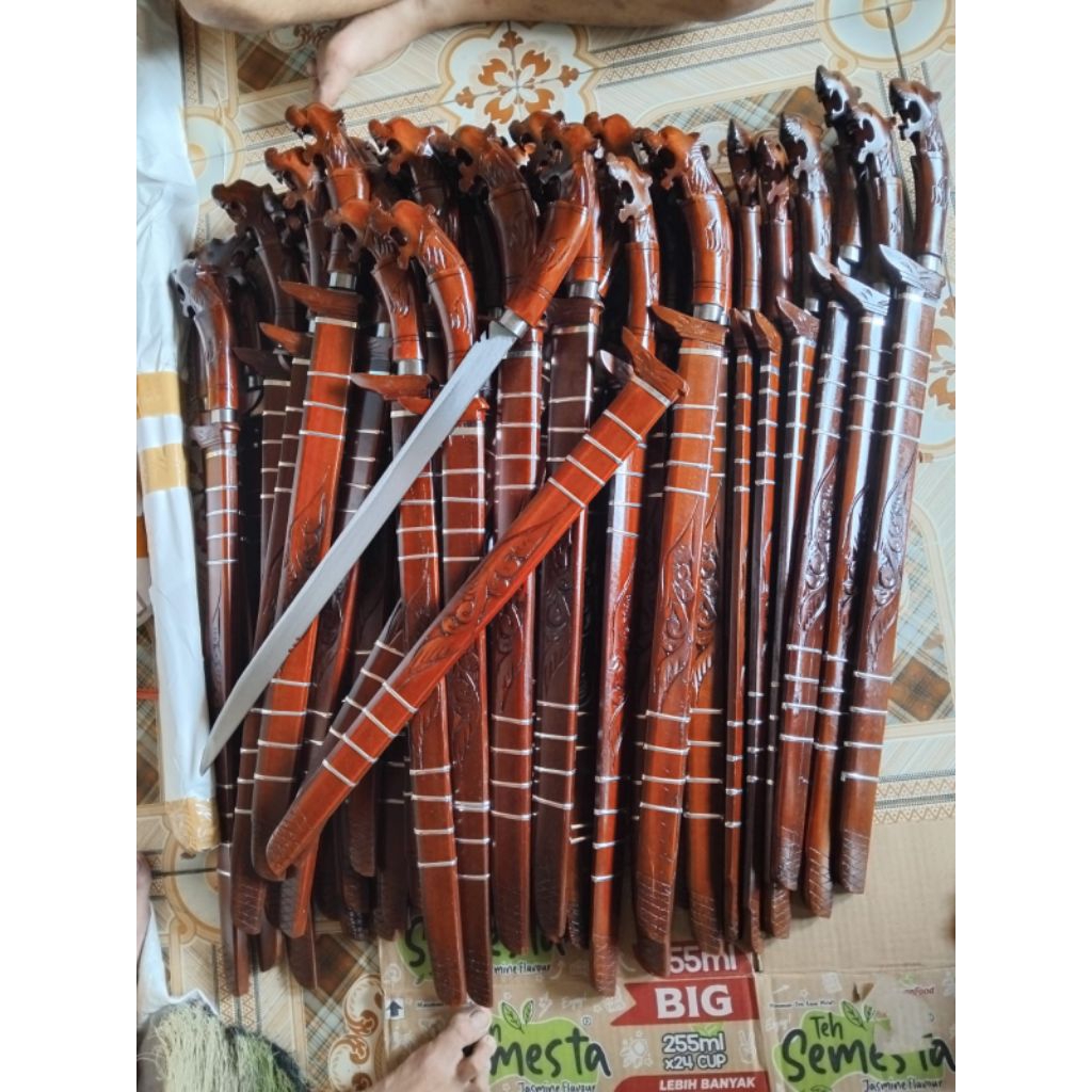 New Golok Cibatu KAYU rasamala BAJA strip DURALIUM SEBAGUNA PANJANG 80 CM REAL PICT GOLOK KEBUN/GOLO