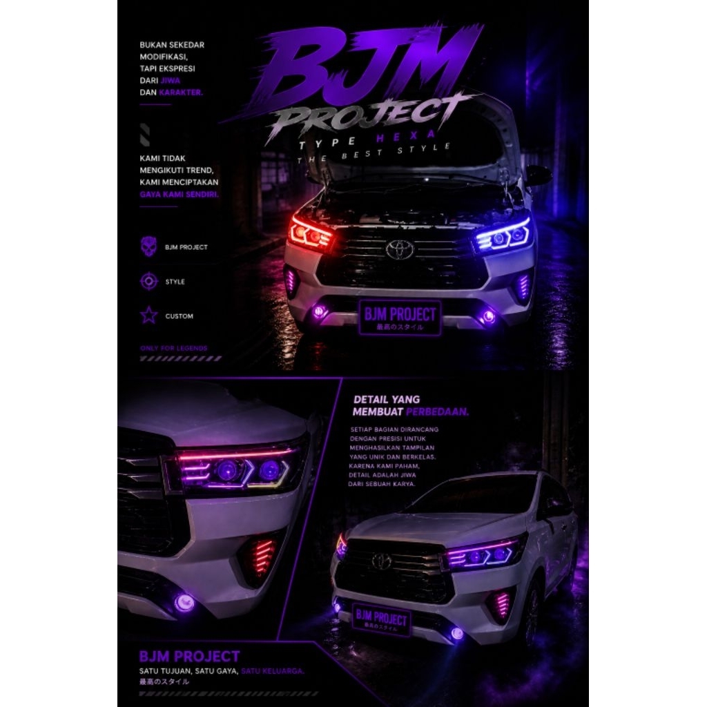Headlamp lampu depan innova reborn G custom