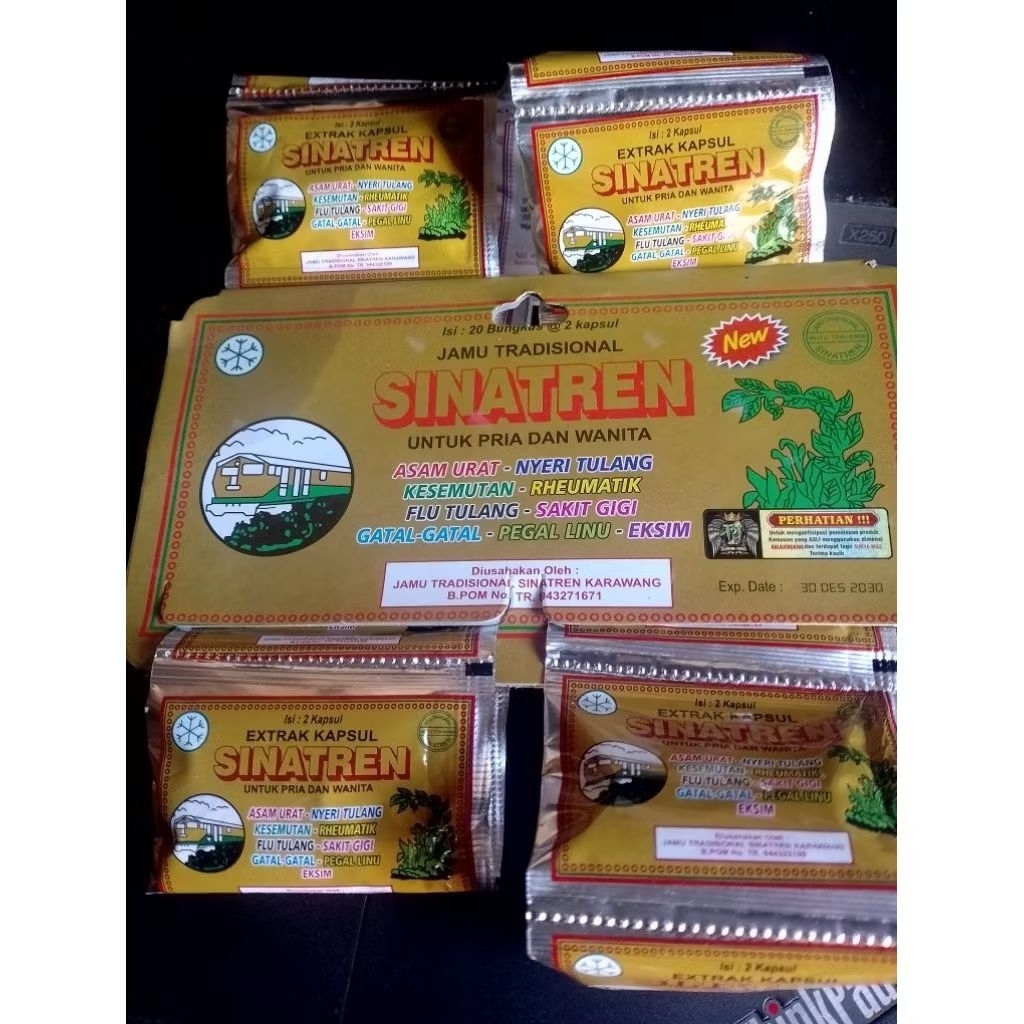 Kapsul Sinatren 1 Hanger - Obat Asam Urat dan Pegal Linu (20 Sachet)