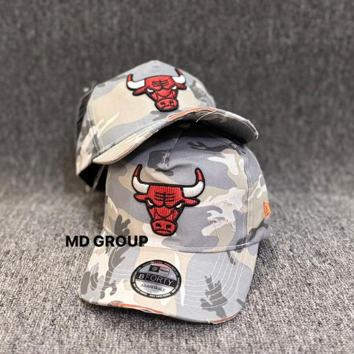 Topi Baseballl Chicago Bulls  Camo White Terbaru 2026 Bordir Timbul Topi Pria Wanita Berkualitas Dis
