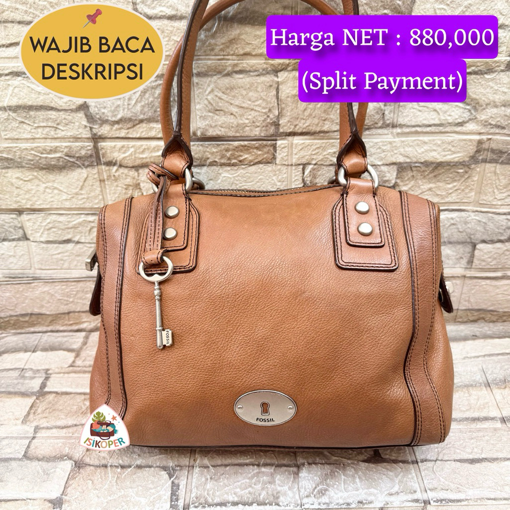 622# NET-Preloved Fossil Marlow Satchel Brown