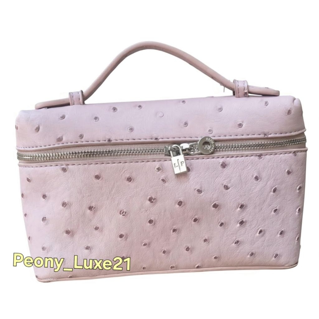 LP Ostrich Fashion Bag in Nude Pink