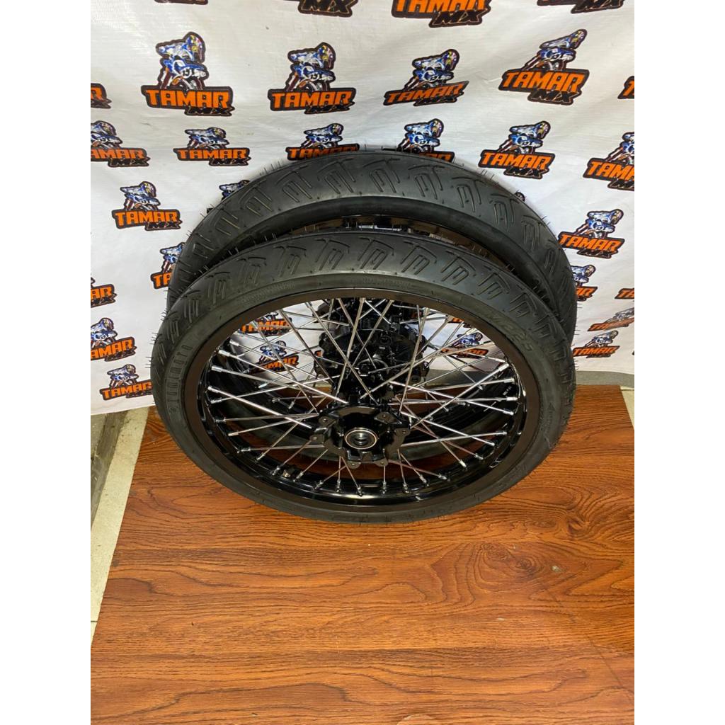 Roda semi cacing/Surex CRF Velg Rossi 160/160 ring 17 -Ban Tomimotto  70/90-17 & 80/90-17