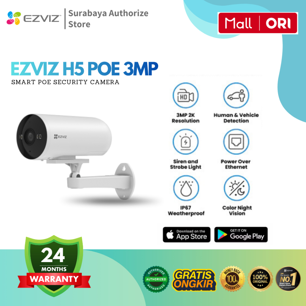 EZVIZ H5 POE 3MP Smart Poe Security Camera