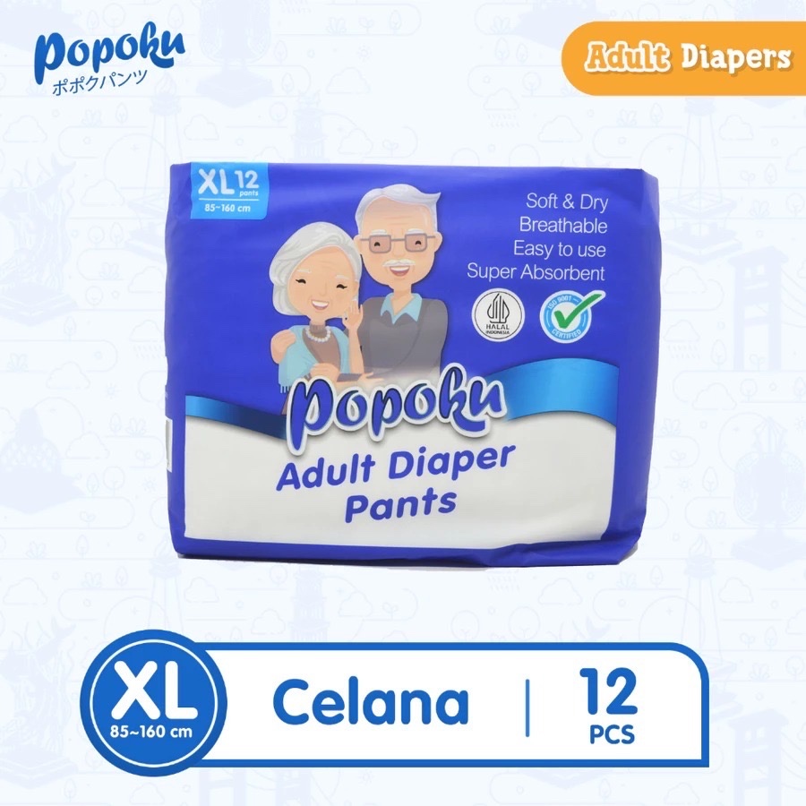 POPOKU popok dewasa Celana/Pants Ukuran XL isi 12