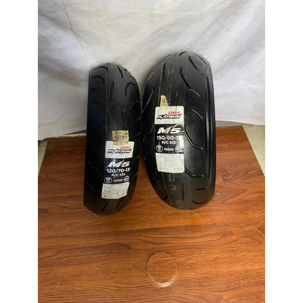 Ban Luar Corsa M5 Ukur 150/60-13 & 120/70-13 Tubeless -Ban Motor Nmax,PCX, Motor Ring 13